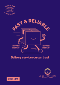 Delivery Package Mascot Poster Design
