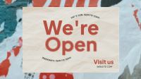 We're Open Crumpled Paper Animation Preview