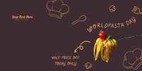 World Pasta Day Doodle Twitter Post Design
