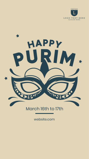 Purim Mask Facebook story Image Preview