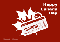 Ticket To Canada Postcard Design