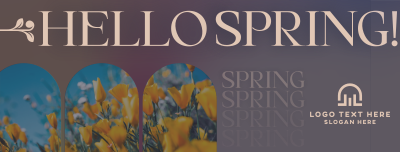 Retro Welcome Spring Facebook cover Image Preview