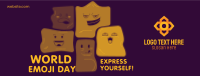 Irregular Shapes Emoji Facebook cover Image Preview