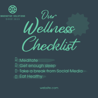 Wellness Checklist Instagram post Image Preview