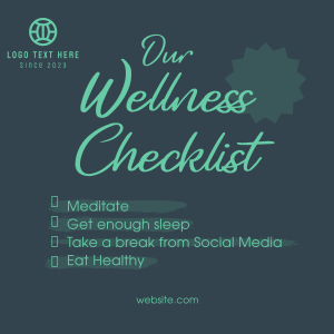 Wellness Checklist Instagram post Image Preview