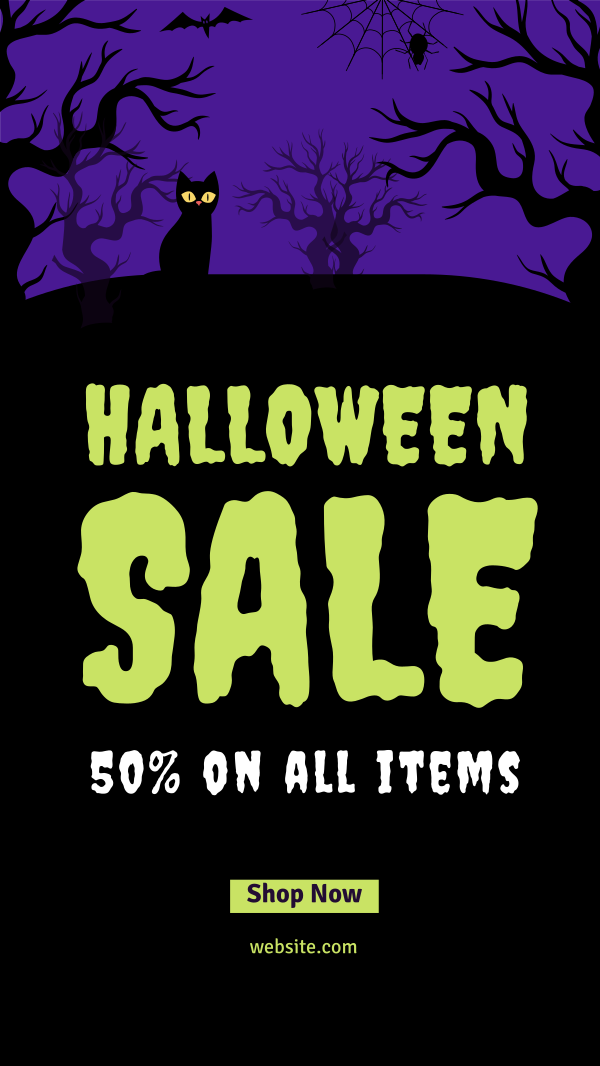 Spooky Midnight Sale Instagram Story Design Image Preview