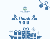 Merry Christmas Gifts Thank You Card Design