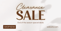 Minimalist Clearance Sale Facebook Ad Design