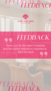 Minimalist Hotel Feedback Facebook Story Design