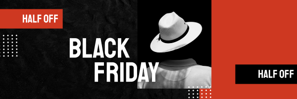 Classy Black Friday Hat Twitter Header Design Image Preview