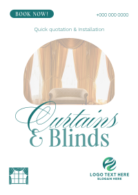 High Quality Curtains & Blinds Poster Design