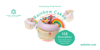 Pride Rainbow Cupcake Twitter Post Design