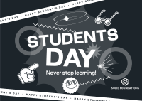 Students Day Greeting Postcard Design