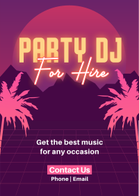 Synthwave DJ Party Service Flyer Design