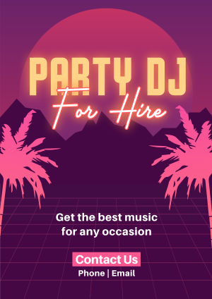 Synthwave DJ Party Service Flyer Image Preview