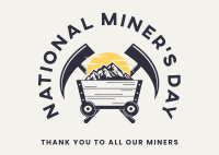 Miners Day Celebration Postcard Design