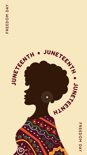 Beautiful Woman Juneteenth Facebook story Image Preview