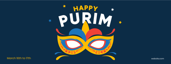 Purim Mask Facebook Cover Design Image Preview