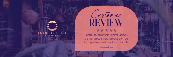 Simple Cafe Testimonial Twitter Header Design Image Preview