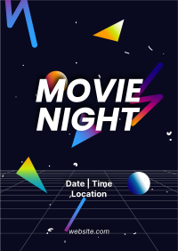 Movie Night Retro Flyer Image Preview