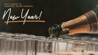 New Year Bubbly Toast Facebook Event Cover Design