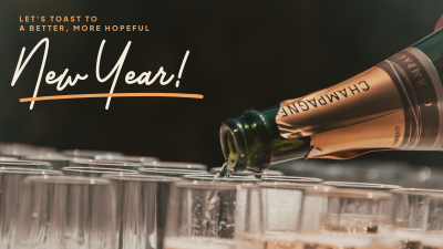 New Year Bubbly Toast Facebook event cover Image Preview