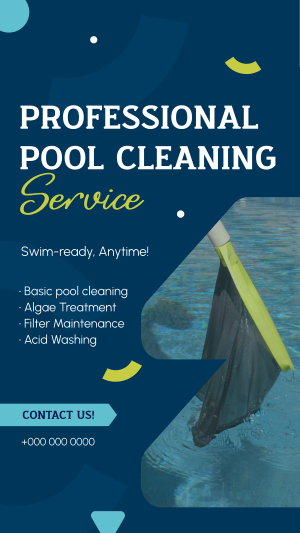 Professional Pool Cleaning Service Instagram story Image Preview