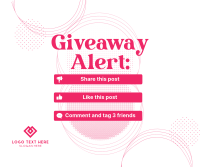 Pink Giveaway Alert Steps Instagram Post Template and Ideas for Design