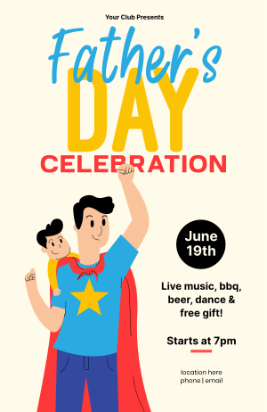Superhero Dad Party Invitation Image Preview