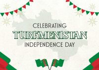 Turkmenistan Banners Postcard Design