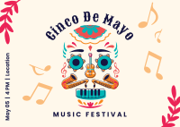 Cinco De Mayo Music Fest Postcard Design