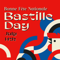 Bastille Day Geometric Instagram Post Design