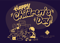 Quirky Children's Day Postcard Design