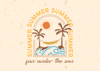 Summer Beach Badge Postcard Design
