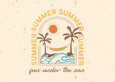Summer Beach Badge Postcard Image Preview