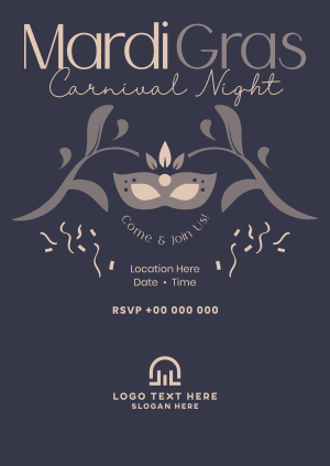 Mardi Gras Carnival Night Poster Image Preview