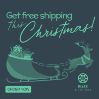 Contemporary Christmas Free Shipping Instagram Post Design
