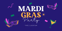 Mardi Gras Party Twitter post Image Preview