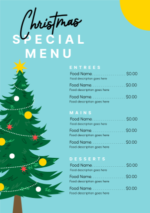 The Special Christmas Menu Image Preview