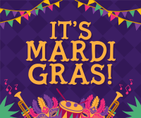 Rustic Mardi Gras Facebook Post Design