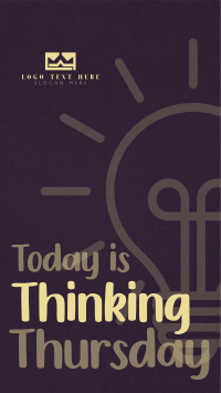 Minimalist Light Bulb Thinking Thursday TikTok video Image Preview