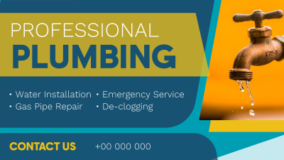 Modern Professional Plumbing Facebook event cover Image Preview