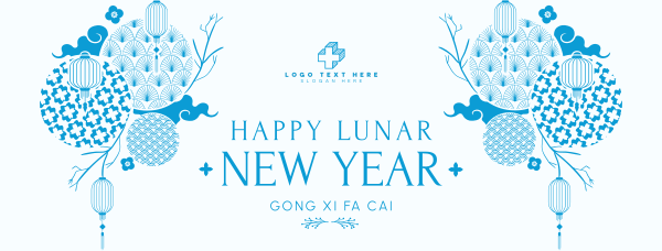 Beautiful Ornamental Lunar New Year Facebook Cover Design Image Preview