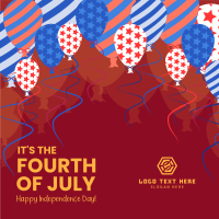 Fourth of July Balloons Instagram Post Design