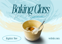 Beginner Baking Class Postcard Design