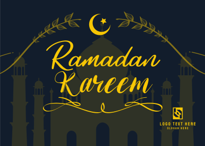 Ramadan Mosque Greeting Postcard Image Preview