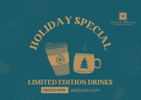 Holiday Special Drinks Postcard Image Preview