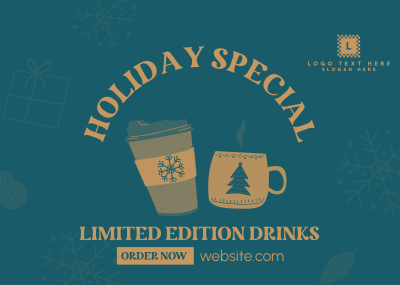 Holiday Special Drinks Postcard Image Preview