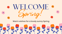 Welcome Spring Greeting Facebook Event Cover Design