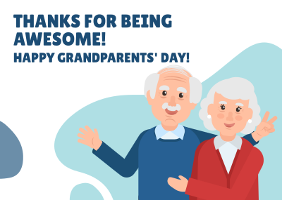 Awesome Grandparents Postcard Image Preview